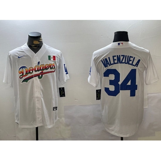 Los Angeles Dodgers 34 Fernando Valenzuela white Authentic Collection Stitched MLB Jersey Los Angeles Dodgers 34 Fernando Valenzuela white Authentic Collection Stitched MLB Jersey
