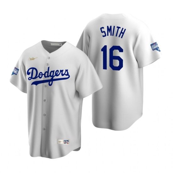 Men Brooklyn Los Angeles Dodgers 16 Will Smith White 2020 World Series Champions Cooperstown Collection Jersey Men Brooklyn Los Angeles Dodgers 16 Will Smith White 2020 World Series Champions Cooperstown Collection Jersey