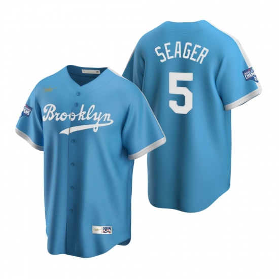Men Brooklyn Los Angeles Dodgers 5 Corey Seager Light Blue 2020 World Series Champions Cooperstown Collection Jersey Men Brooklyn Los Angeles Dodgers 5 Corey Seager Light Blue 2020 World Series Champions Cooperstown Collection Jersey