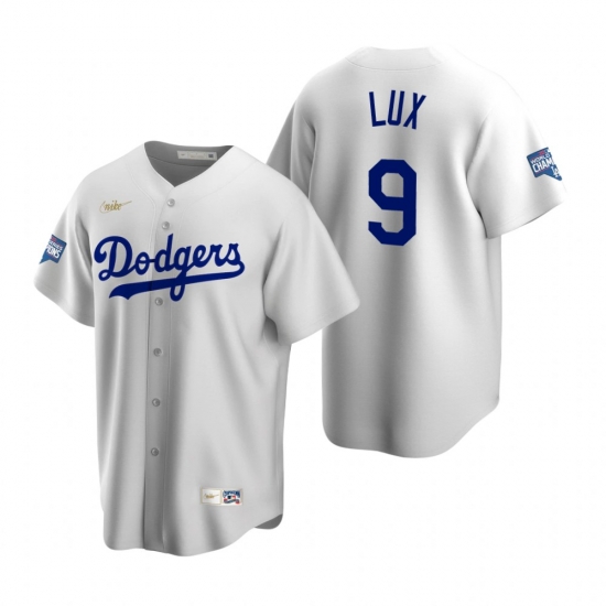 Men Brooklyn Los Angeles Dodgers 9 Gavin Lux White 2020 World Series Champions Cooperstown Collection Jersey Men Brooklyn Los Angeles Dodgers 9 Gavin Lux White 2020 World Series Champions Cooperstown Collection Jersey