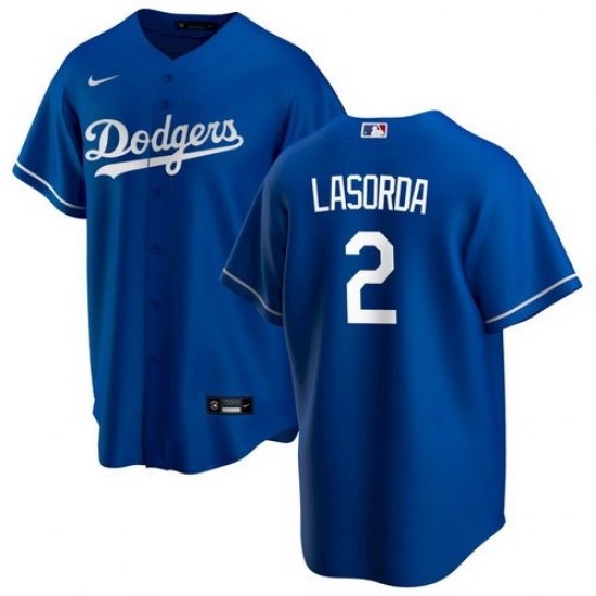 Men LA Los Angeles Dodgers 2 Tommy Lasorda Blue Cool Base Jersey Men LA Los Angeles Dodgers 2 Tommy Lasorda Blue Cool Base Jersey