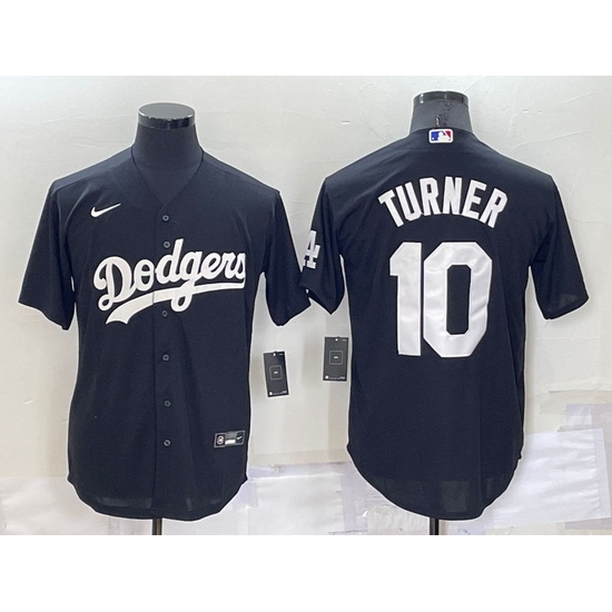 Men Los Angeles Dodgers 10 Justin Turner Black Cool Base Stitched Jersey Men Los Angeles Dodgers 10 Justin Turner Black Cool Base Stitched Jersey