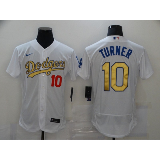 Men Los Angeles Dodgers 10 Justin Turner White Gold 2020 Nike Flexbase Jersey Men Los Angeles Dodgers 10 Justin Turner White Gold 2020 Nike Flexbase Jersey