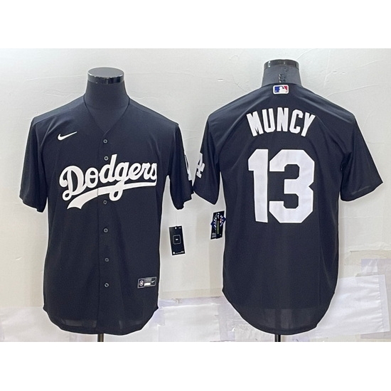 Men Los Angeles Dodgers 13 Max Muncy Black Cool Base Stitched Baseball Jersey Men Los Angeles Dodgers 13 Max Muncy Black Cool Base Stitched Baseball Jersey