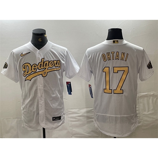 Men Los Angeles Dodgers 17 Shohei Ohtani 2022 All Star White Flex Base Stitched Baseball Jersey Men Los Angeles Dodgers 17 Shohei Ohtani 2022 All Star White Flex Base Stitched Baseball Jersey