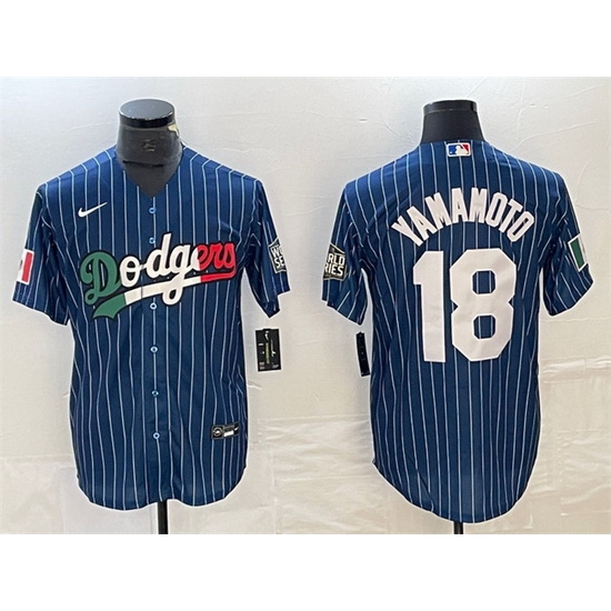Men Los Angeles Dodgers 18 Yoshinobu Yamamoto Navy Cool Base With Patch Stitched Baseball JerseyS Men Los Angeles Dodgers 18 Yoshinobu Yamamoto Navy Cool Base With Patch Stitched Baseball JerseyS