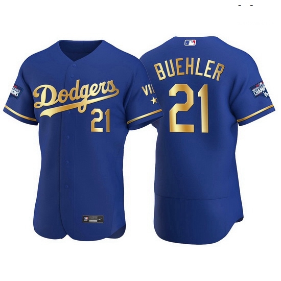 Men Los Angeles Dodgers 21 Walker Buehler Men Nike Authentic 2021 Gold Program World Series Champions MLB Jersey Royal Men Los Angeles Dodgers 21 Walker Buehler Men Nike Authentic 2021 Gold Program World Series Champions MLB Jersey Royal