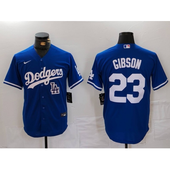 Men Los Angeles Dodgers 23 Kirk Gibson Blue Cool Base Stitched Baseball Jersey 2 Men Los Angeles Dodgers 23 Kirk Gibson Blue Cool Base Stitched Baseball Jersey 2