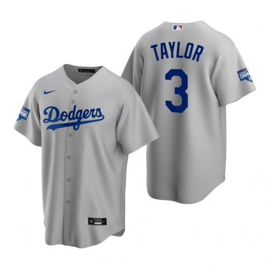 Men Los Angeles Dodgers 3 Chris Taylor Gray 2020 World Series Champions Replica Jersey Men Los Angeles Dodgers 3 Chris Taylor Gray 2020 World Series Champions Replica Jersey