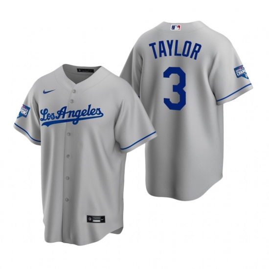 Men Los Angeles Dodgers 3 Chris Taylor Gray 2020 World Series Champions Road Replica Jersey Men Los Angeles Dodgers 3 Chris Taylor Gray 2020 World Series Champions Road Replica Jersey