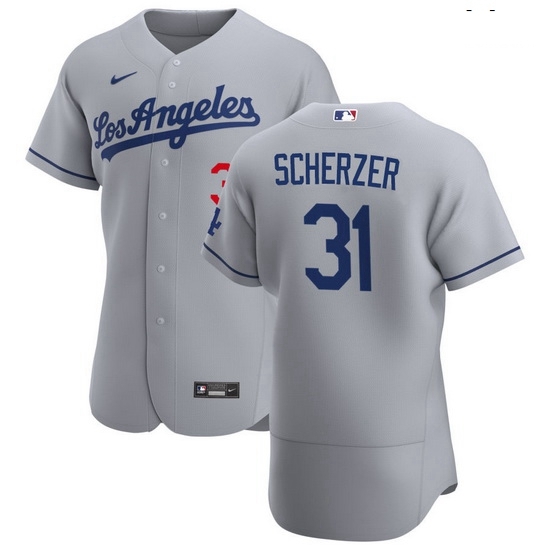Men Los Angeles Dodgers 31 Max Scherzer Men Nike Gray Road 2020 Authentic Team MLB Jersey Men Los Angeles Dodgers 31 Max Scherzer Men Nike Gray Road 2020 Authentic Team MLB Jersey