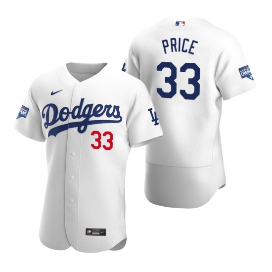Men Los Angeles Dodgers 33 David Price White 2020 World Series Champions Flex Base Jersey Men Los Angeles Dodgers 33 David Price White 2020 World Series Champions Flex Base Jersey