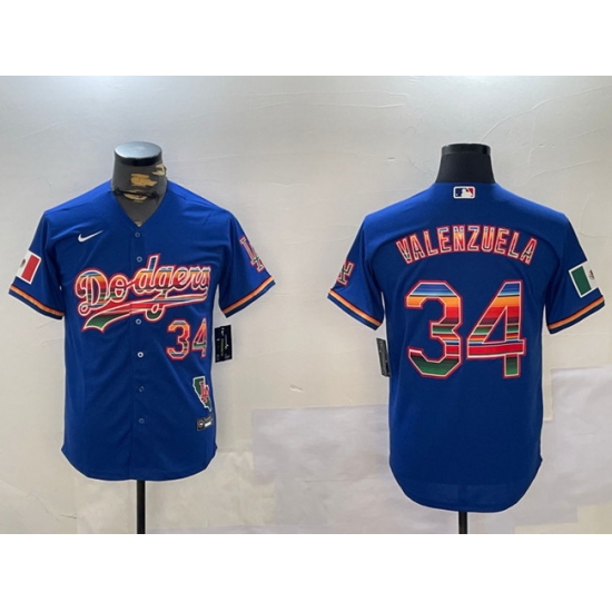 Men Los Angeles Dodgers 34 Fernando Valenzuela Royal Mexico California Patch Cool Base Stitched Baseball Jersey Men Los Angeles Dodgers 34 Fernando Valenzuela Royal Mexico California Patch Cool Base Stitched Baseball Jersey