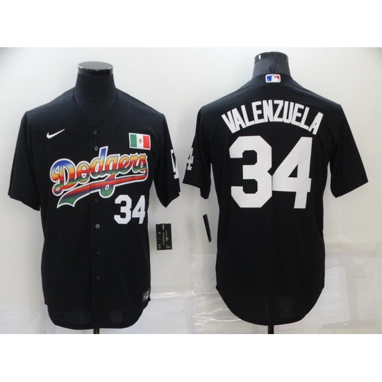 Men Los Angeles Dodgers 34 Toro Valenzuela Black Stitched Baseball jersey Men Los Angeles Dodgers 34 Toro Valenzuela Black Stitched Baseball jersey