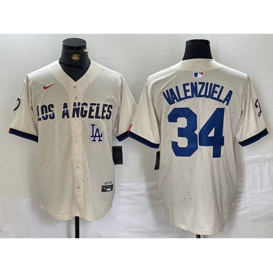 Men Los Angeles Dodgers 34 Toro Valenzuela Cream Stitched Baseball Jersey 3 Men Los Angeles Dodgers 34 Toro Valenzuela Cream Stitched Baseball Jersey 3