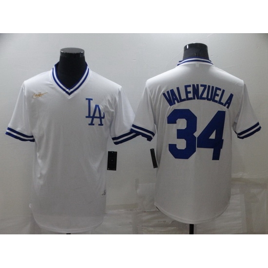 Men Los Angeles Dodgers 34 Toro Valenzuela White Stitched Baseball jersey Men Los Angeles Dodgers 34 Toro Valenzuela White Stitched Baseball jersey