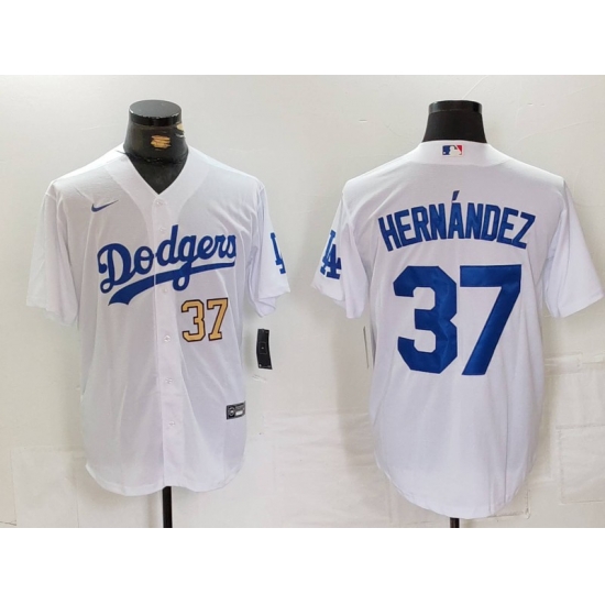 Men Los Angeles Dodgers 37 Teoscar Hernandez White Cool Base Stitched Baseball Jersey 1 Men Los Angeles Dodgers 37 Teoscar Hernandez White Cool Base Stitched Baseball Jersey 1
