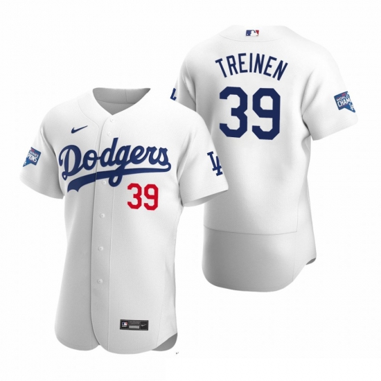 Men Los Angeles Dodgers 39 Blake Treinen White 2020 World Series Champions Flex Base Jersey Men Los Angeles Dodgers 39 Blake Treinen White 2020 World Series Champions Flex Base Jersey