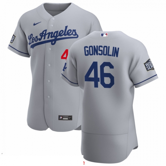 Men Los Angeles Dodgers 46 Tony Gonsolin Men Nike Gray Road 2020 World Series Bound Flex Base Team MLB Jersey Men Los Angeles Dodgers 46 Tony Gonsolin Men Nike Gray Road 2020 World Series Bound Flex Base Team MLB Jersey