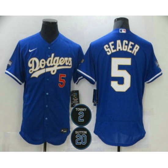 Men Los Angeles Dodgers 5 Corey Seager Blue 2 20 Patch Stitched MLB Flex Base Nike Jersey Men Los Angeles Dodgers 5 Corey Seager Blue 2 20 Patch Stitched MLB Flex Base Nike Jersey