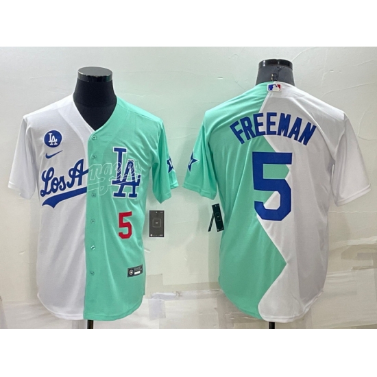 Men Los Angeles Dodgers 5 Freddie Freeman 2022 All Star White Green Cool Base Baseball Jerseys Men Los Angeles Dodgers 5 Freddie Freeman 2022 All Star White Green Cool Base Baseball Jerseys