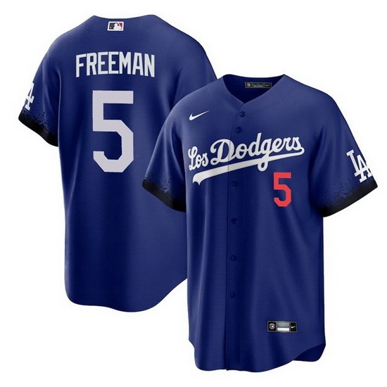 Men Los Angeles Dodgers 5 Freddie Freeman Royal City Connect Cool Base Stitched Baseball jersey Men Los Angeles Dodgers 5 Freddie Freeman Royal City Connect Cool Base Stitched Baseball jersey