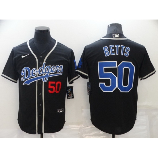 Men Los Angeles Dodgers 50 Mookie Betts Black Cool Base Stitched Baseball jersey Men Los Angeles Dodgers 50 Mookie Betts Black Cool Base Stitched Baseball jersey