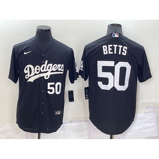 Men Los Angeles Dodgers 50 Mookie Betts Black Cool Base Stitched Jersey Men Los Angeles Dodgers 50 Mookie Betts Black Cool Base Stitched Jersey