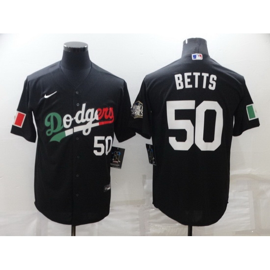 Men Los Angeles Dodgers 50 Mookie Betts Black Cool Base Stitched MLB Jersey Men Los Angeles Dodgers 50 Mookie Betts Black Cool Base Stitched MLB Jersey