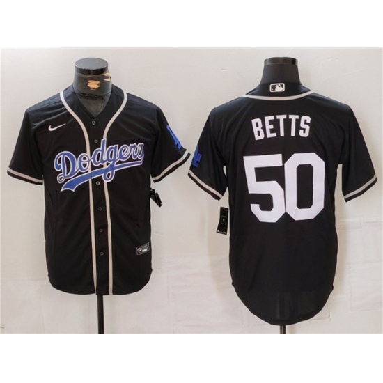 Men Los Angeles Dodgers 50 Mookie Betts Black Fashion Cool Base Stitched Baseball Jersey Men Los Angeles Dodgers 50 Mookie Betts Black Fashion Cool Base Stitched Baseball Jersey