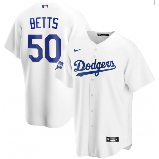 Men Los Angeles Dodgers 50 Mookie Betts White Nike 2020 World Series Champions Cool Base Jersey Men Los Angeles Dodgers 50 Mookie Betts White Nike 2020 World Series Champions Cool Base Jersey