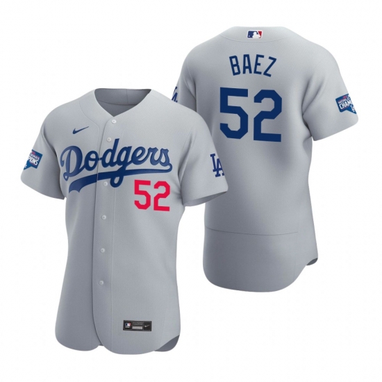 Men Los Angeles Dodgers 52 Pedro Baez Gray 2020 World Series Champions Flex Base Jersey Men Los Angeles Dodgers 52 Pedro Baez Gray 2020 World Series Champions Flex Base Jersey