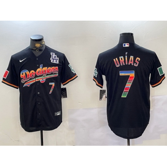 Men Los Angeles Dodgers 7 Black Mexico California Patch Vapor Premier Limited Stitched Baseball Jersey Men Los Angeles Dodgers 7 Black Mexico California Patch Vapor Premier Limited Stitched Baseball Jersey