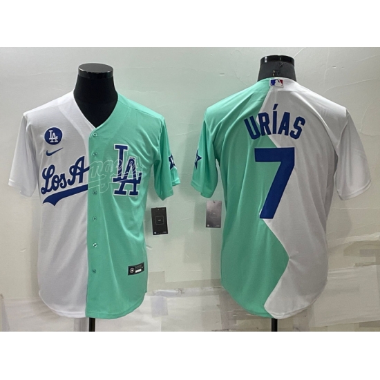 Men Los Angeles Dodgers 7 Julio Ur EDas 2022 All Star White Green Cool Base Stitched Jerseys Men Los Angeles Dodgers 7 Julio Ur EDas 2022 All Star White Green Cool Base Stitched Jerseys