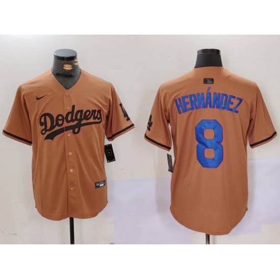 Men Los Angeles Dodgers 8 Kik E9 Hernandez Brown Cool Base Stitched Baseball Jersey 7 Men Los Angeles Dodgers 8 Kik E9 Hernandez Brown Cool Base Stitched Baseball Jersey 7