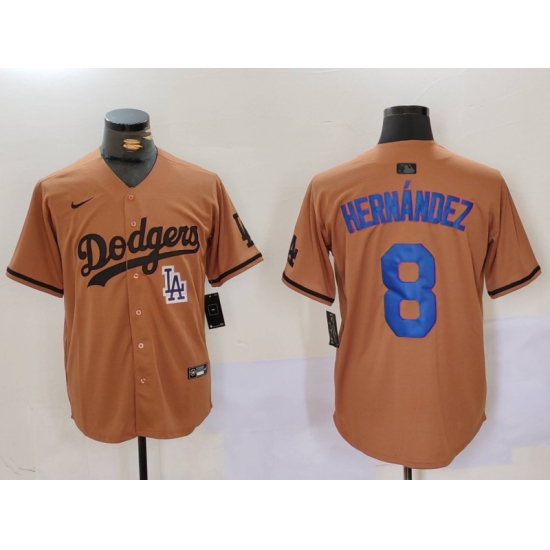 Men Los Angeles Dodgers 8 Kike Hernandez Brown Cool Base Stitched Baseball Jersey 5 Men Los Angeles Dodgers 8 Kike Hernandez Brown Cool Base Stitched Baseball Jersey 5