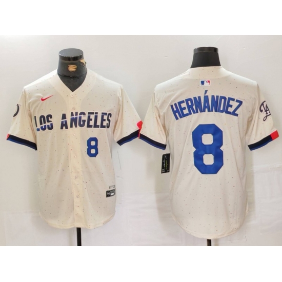 Men Los Angeles Dodgers 8 Kike Hernandez Cream Stitched Baseball Jersey 9 Men Los Angeles Dodgers 8 Kike Hernandez Cream Stitched Baseball Jersey 9