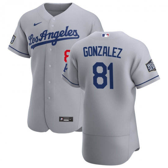 Men Los Angeles Dodgers 81 Victor Gonzalez Men Nike Gray Road 2020 World Series Bound Flex Base Team MLB Jersey Men Los Angeles Dodgers 81 Victor Gonzalez Men Nike Gray Road 2020 World Series Bound Flex Base Team MLB Jersey
