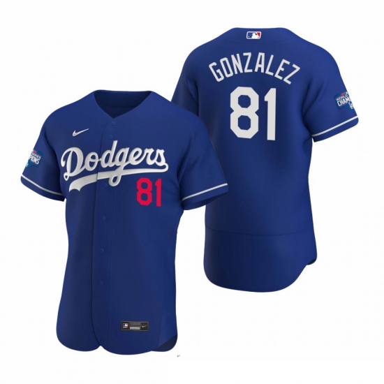 Men Los Angeles Dodgers 81 Victor Gonzalez Royal 2020 World Series Champions Flex Base Jersey Men Los Angeles Dodgers 81 Victor Gonzalez Royal 2020 World Series Champions Flex Base Jersey