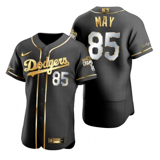Men Los Angeles Dodgers 85 Dustin May Black 2020 World Series Champions Gold Edition Jersey Men Los Angeles Dodgers 85 Dustin May Black 2020 World Series Champions Gold Edition Jersey