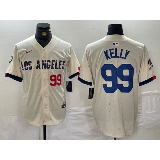Men Los Angeles Dodgers 99 Joe Kelly Cream Stitched Baseball Jersey 2 Men Los Angeles Dodgers 99 Joe Kelly Cream Stitched Baseball Jersey 2