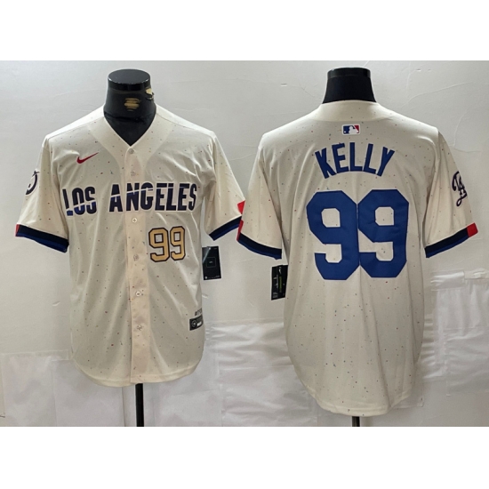 Men Los Angeles Dodgers 99 Joe Kelly Cream Stitched Baseball Jersey 5 Men Los Angeles Dodgers 99 Joe Kelly Cream Stitched Baseball Jersey 5