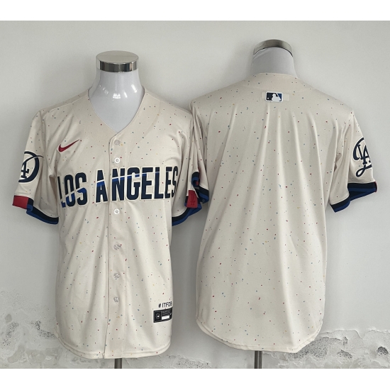 Men Los Angeles Dodgers Blank Cream Stitched Baseball Jersey Men Los Angeles Dodgers Blank Cream Stitched Baseball Jersey