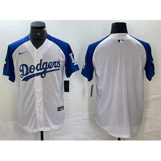 Men Los Angeles Dodgers Blank White Blue Vin Patch Cool Base Stitched Baseball Jersey Men Los Angeles Dodgers Blank White Blue Vin Patch Cool Base Stitched Baseball Jersey
