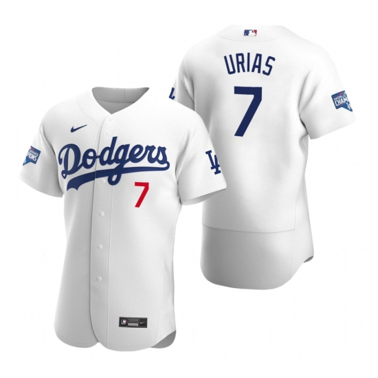 Men Los Angeles Dodgers Julio Urias White 2020 World Series Champions Flex Base Jersey Men Los Angeles Dodgers Julio Urias White 2020 World Series Champions Flex Base Jersey