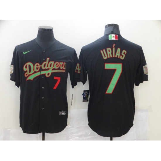 Men Los Angeles Dodgers Mexican Julio Urias 7 Black Jersey Men Los Angeles Dodgers Mexican Julio Urias 7 Black Jersey
