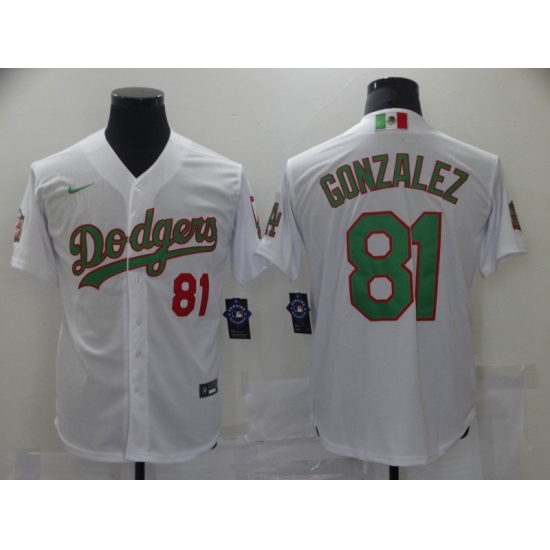 Men Los Angeles Dodgers MexicanLuis Gonzalez 81 World Series White MLB Jersey Men Los Angeles Dodgers MexicanLuis Gonzalez 81 World Series White MLB Jersey