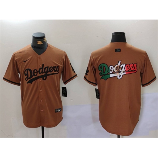 Men Los Angeles Dodgers Team Big Logo Brown Cool Base With Patch Stitched Baseball Jersey Men Los Angeles Dodgers Team Big Logo Brown Cool Base With Patch Stitched Baseball Jersey