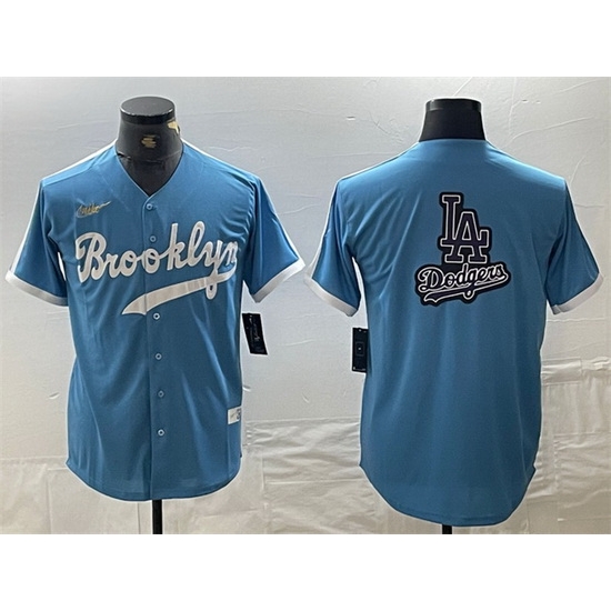 Men Los Angeles Dodgers Team Big Logo Light Blue Throwback Cool Base Stitched Baseball Jersey 1 Men Los Angeles Dodgers Team Big Logo Light Blue Throwback Cool Base Stitched Baseball Jersey 1