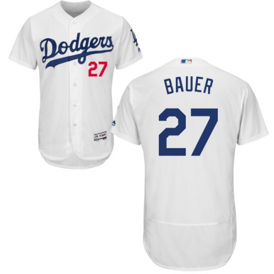 Men Los Angeles Dodgers Trevor Bauer White Flex Base Jersey Men Los Angeles Dodgers Trevor Bauer White Flex Base Jersey